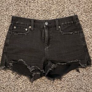 Aerie Black High-Rise Denim Shorts